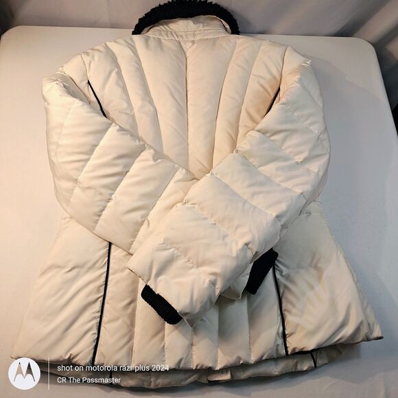 Women's Anne Taylor LOFT Down Puffer Jacket White Size 4 - Picture 2 of 8